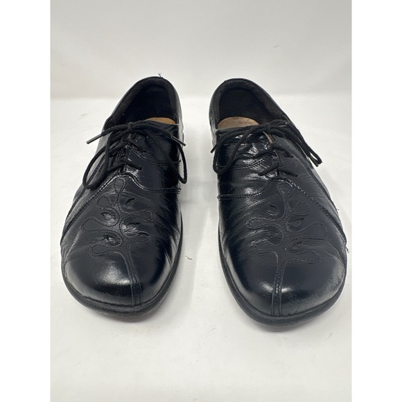 Naot Shoes - Naot Swirl Embroidered Leather Lace Up Oxfords 40 Black Walking Shoes